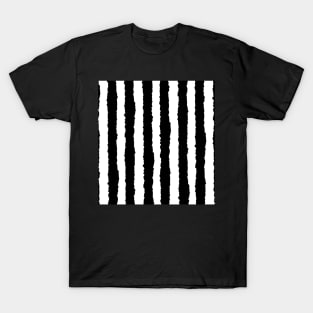 Black vertical stripe seamless repeat pattern T-Shirt